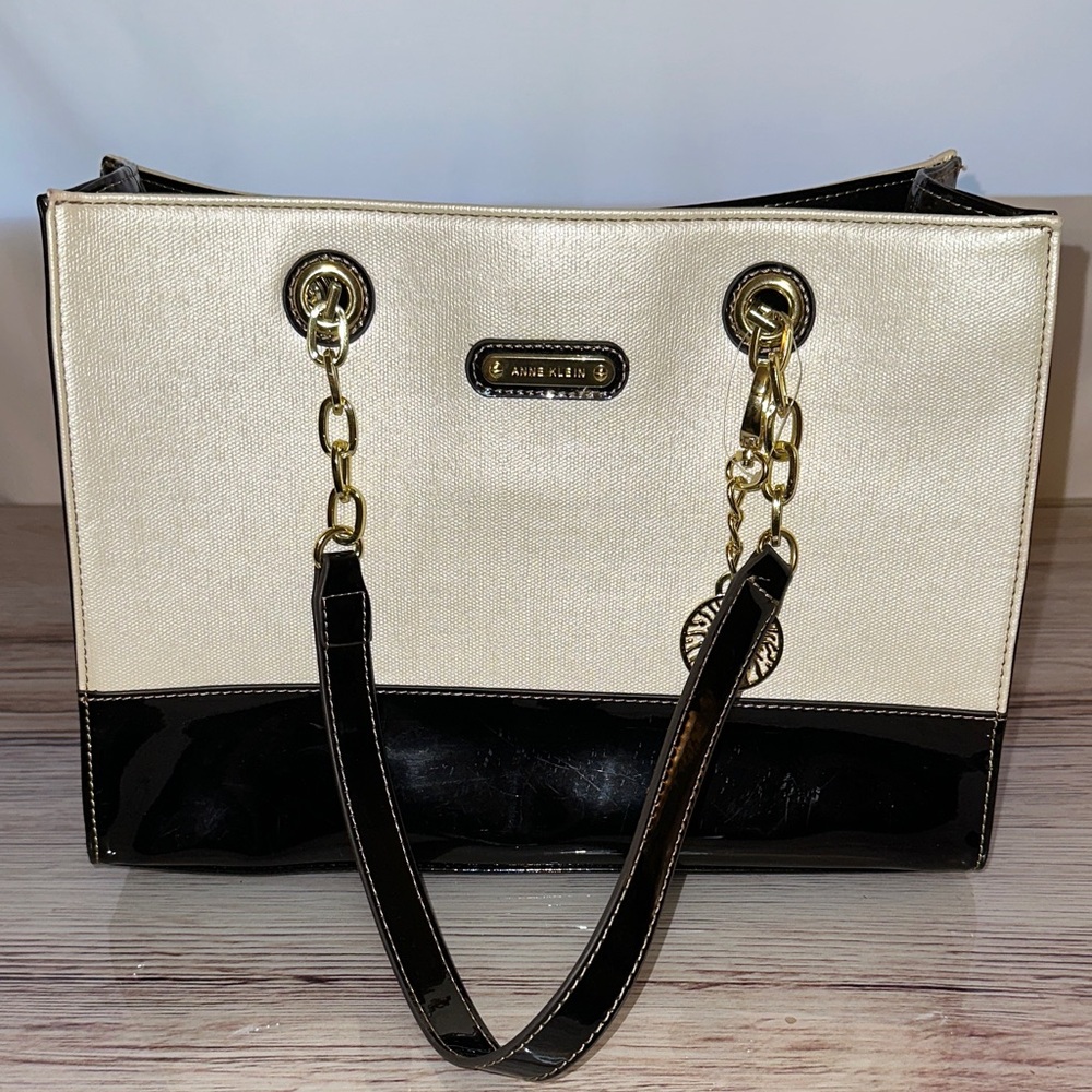 Anne Klein Gold and Black Chic Tote